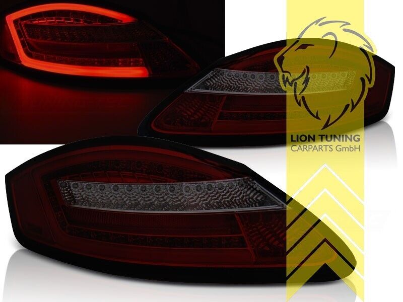 LT LED DRL Lightbar Rear Tail Lights Porsche Boxster 987 04-09 Black Smoke LHD