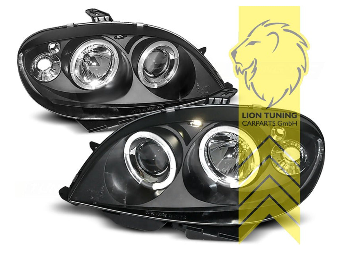 LT Set LED Angel Eye Halo Ring Headlights Citroen Saxo black S0 S1 99-04 LHD