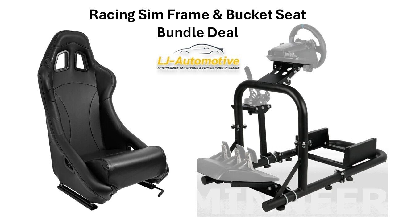 LJ-A Driving Game Racing Sim Simulator Frame & Seat for Wheel Pedals Xbox PS PC