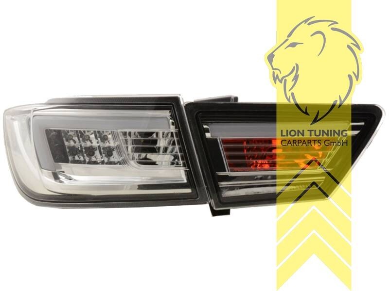 LT Pair LED Lightbar DRL Rear Tail Lights Renault Clio 4 MK4 BH white chrome LHD