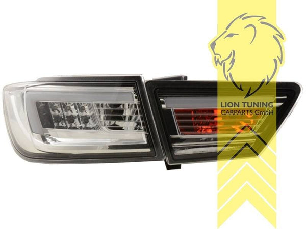 LT Pair LED Lightbar DRL Rear Tail Lights Renault Clio 4 MK4 BH white chrome LHD