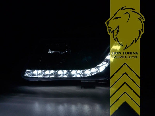 LT Pair LED DRL Lightbar Headlights VW Passat B5 3B sedan Variant black LHD