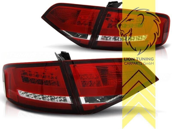 LT Pair LED REAR LIGHTS Lightbar DRL Audi A4 B8 8K Saloon 07-11 red clear S-Line