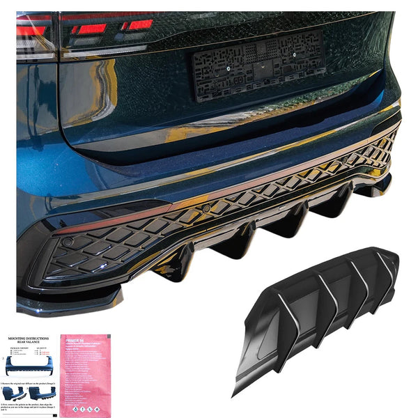 OW Rear Bumper Splitter Diffusor VW Tiguan Standard R-Line Mk3 2024+ Gloss Black