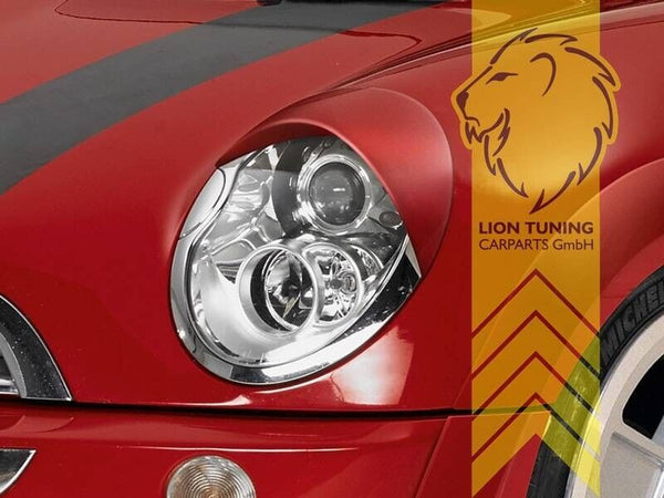 LT CSR headlight eyelids covers trims Mini R50 R52 R53 04-08 ABS Black Paintable