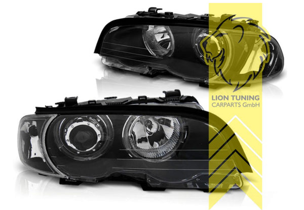 LT LED DRL CCFL Angel Eye Halo Ring Headlights BMW E46 Coupe Cabrio black LHD