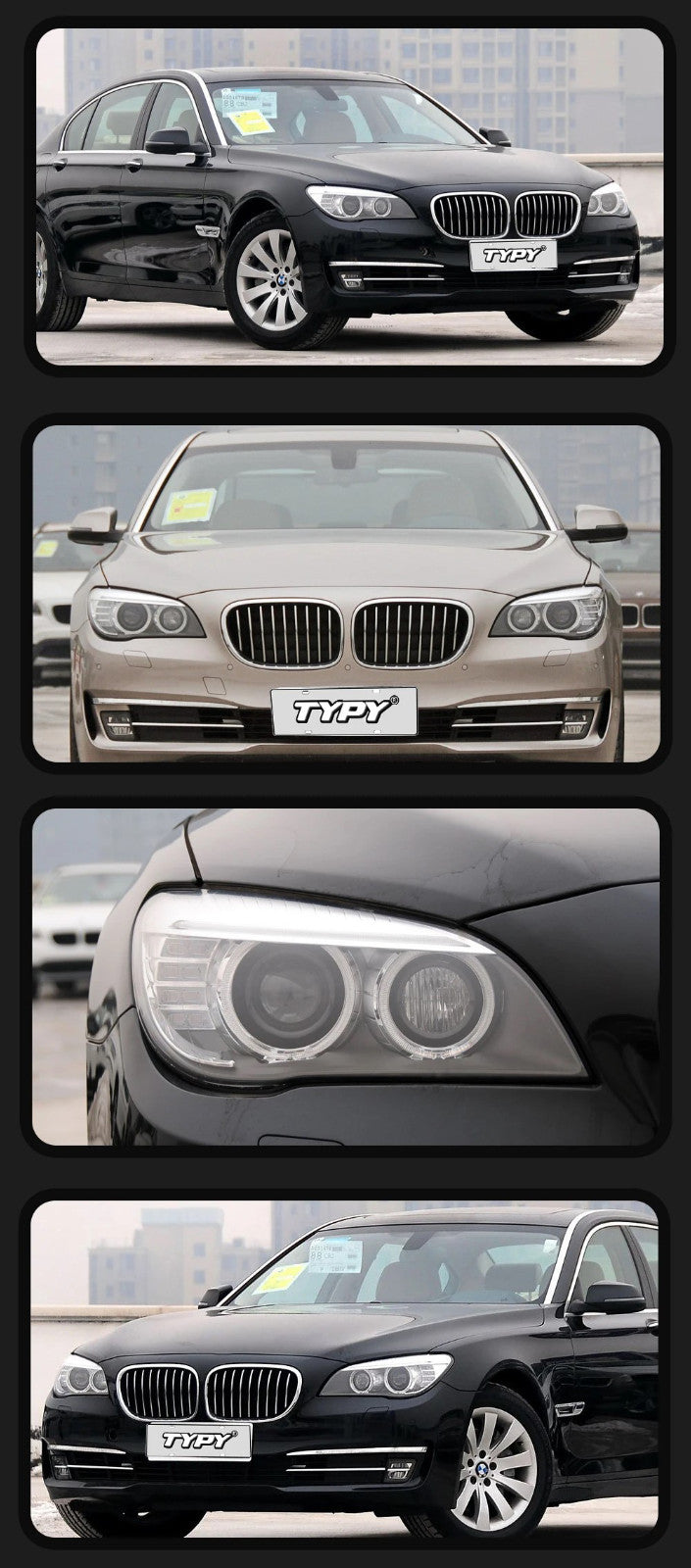 TYPY Pair BMW 7 Series F02 2009-2014 LED DRL Lightbar Dynamic Headlights AFS LHD