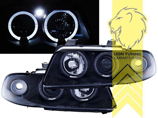 LT LED DRL Lightbar Halo Headlights Audi A4 B5 8D 94-98 Sedan Avant black LHD