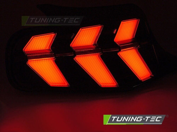 TT LED Lightbar Rear Tail Lamps FORD MUSTANG 10-13 BLACK Dynamic Welcome LHD