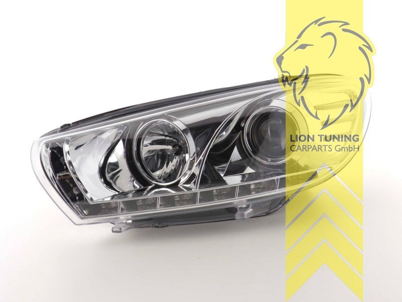 LT Pair LED DRL Lightbar Halo Headlights VW Scirocco 3 137 138 08-14 chrome LHD