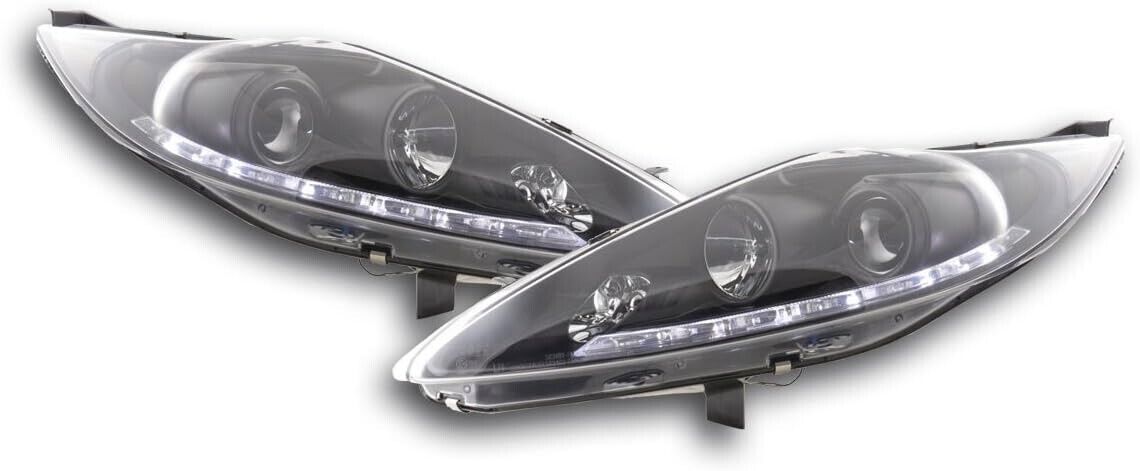 FK Pair LED DRL Headlights Lightbar Ford Fiesta 7 MK7 JA8 08-12 Black ST RS LHD