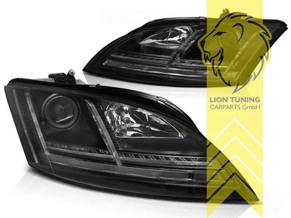 LT Pair LED Halo DRL Lightbar Headlights Audi TT 8J Coupe Cabrio black XENON LHD