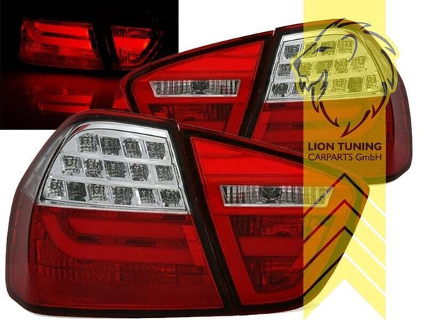 LT Pair LED Lightbar DRL Rear Lights Tail Lamps BMW E90 sedan red white LHD