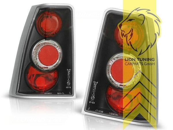 LT Pair Rear Lights Tail Lamps Opel Vauxhall Kadett E Limo HB Cabrio Black LHD