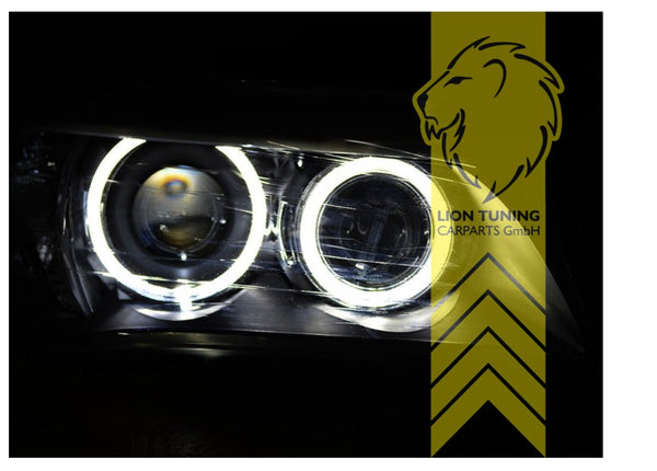 LT Pair LED DRL Halogen Angel Halo Ring Headlights BMW X1 E84 black 09-12 LHD