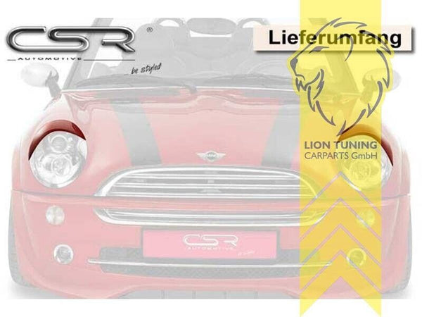 LT CSR headlight eyelids covers trims Mini R50 R52 R53 04-08 ABS Black Paintable