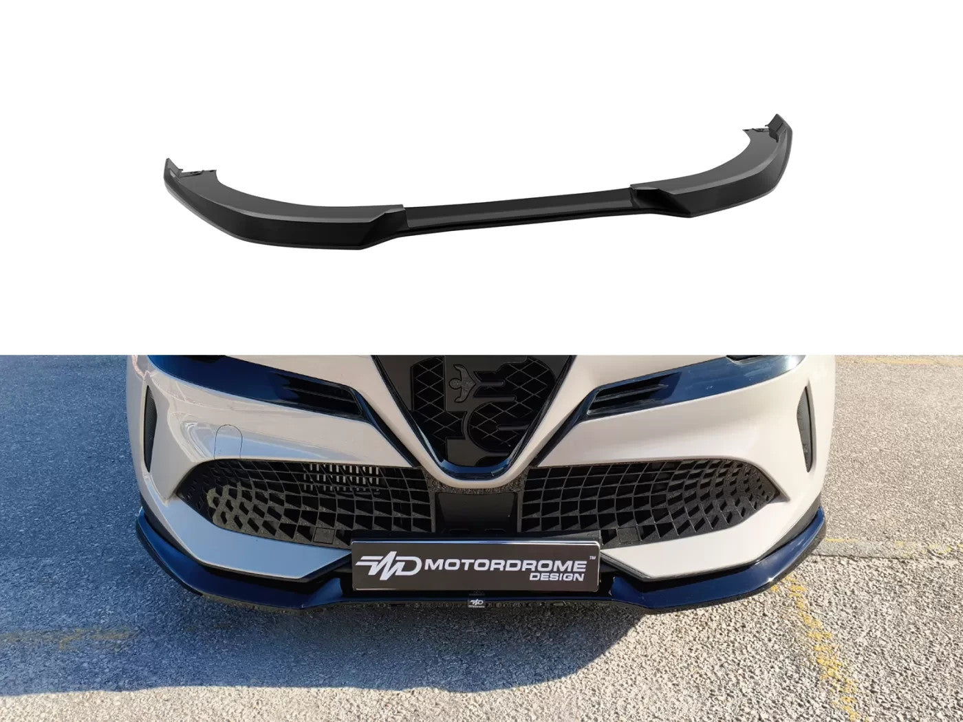 Motordrome Front Bumper Splitter Spoiler Alfa Romeo Junior 24+ Glossy Black