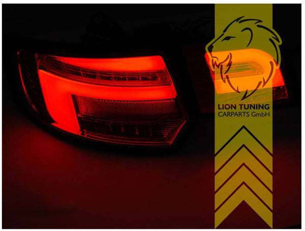 Liontuning LED Lightbar Rear Lights Tail Lamps Audi A3 8P 8PA FL Facelift 08-12 Red Smoke S3 LHD