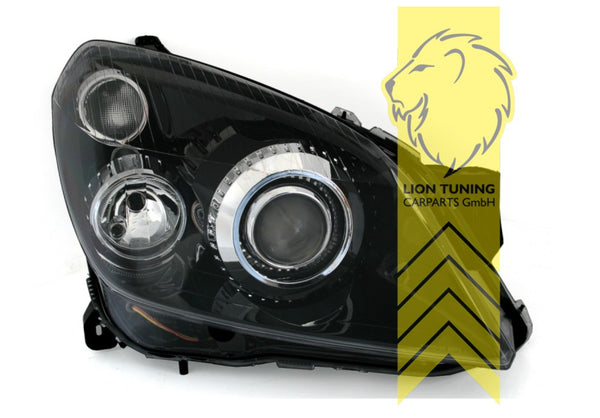 LT LED DRL Lightbar Halo Ring Headlights Opel Vauxhall Astra H black XENON LHD