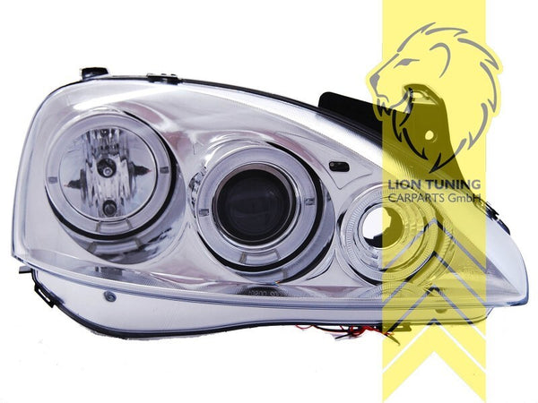 LT Pair LED DRL Angel Eye Halo Headlights Opel Corsa C Combo C chrome LHD