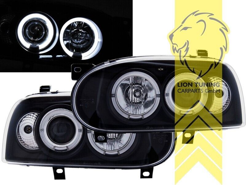 LT Pair LED DRL CCFL Ring Headlights VW Golf 3 Limousine Variant Cabrio LHD