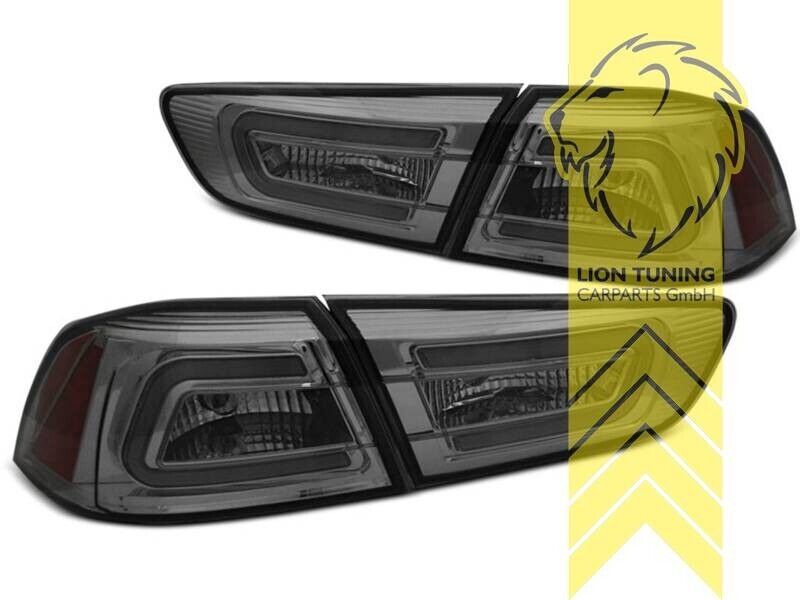 LT DYNAMIC LED DRL Rear Lights Mitsubishi Lancer CX CY Sedan 8 07+ Black Smoke