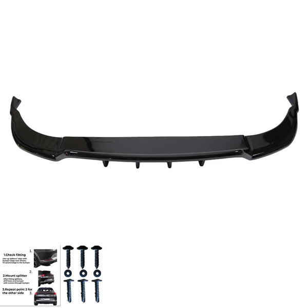 OW Rear Bumper Diffusor Splitter AUDI Q8 S-Line Mk1 2018-2023 Gloss Black