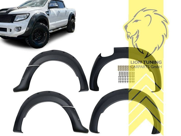 LT ABS Black Wheel Arch Extensions fender flares Ford Ranger T6 2G 2N 2P 11-15