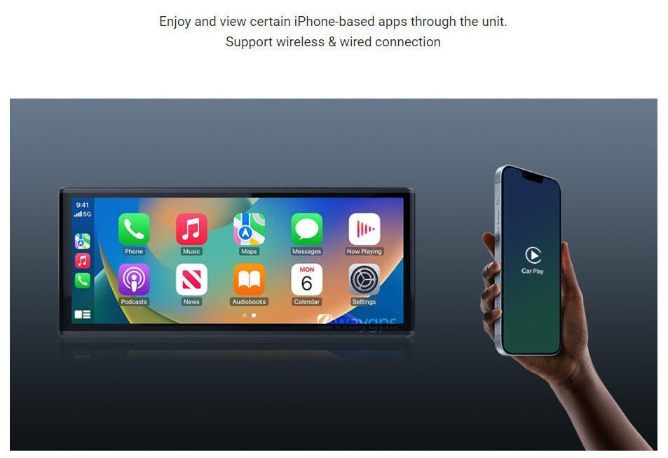 All Universal QLED 8.9" Touch Screen Car Stereo Wireless CarPlay Android BT USB