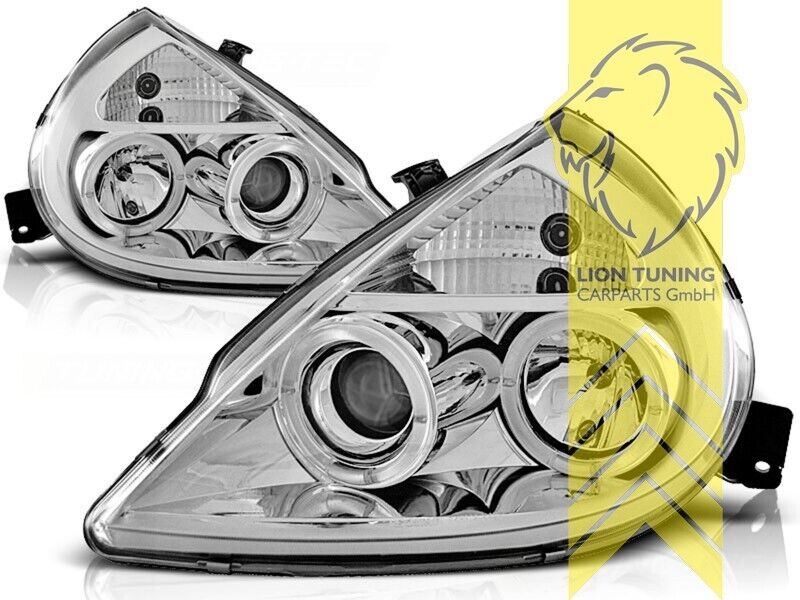 LT LED DRL Halo Ring Angel Eye Headlights Ford KA chrome LHD