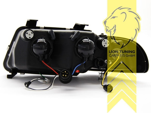 LT Pair LED DRL Halo Headlights Audi A4 B5 8D Limousine Avant chrome LHD