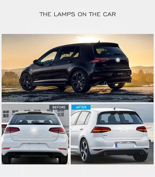 TYPY Pair 13-19 Golf 7 MK7 7.5 VII TSI TDI LED DRL Rear Lights Sequential LHD