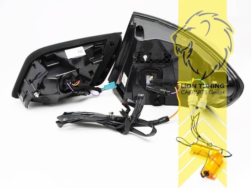 LT Pair LED Lightbar DRL Rear Lights Tail BMW 5 Series F10 Sedan black smoke LHD