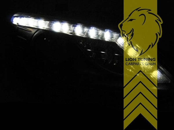 LT Pair LED DRL Halo Lightbar Headlights Seat Ibiza 6J 6J5 08-12 Black LHD