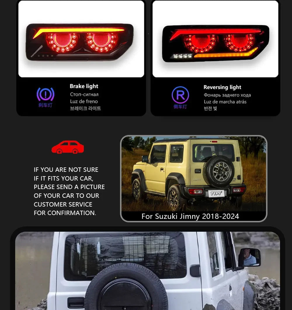 TYPY Pair Suzuki Jimny 2018-2024 Dynamic Rear Lights Tail Lamps black LHD