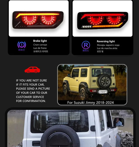 TYPY Pair Suzuki Jimny 2018-2024 Dynamic Rear Lights Tail Lamps black LHD