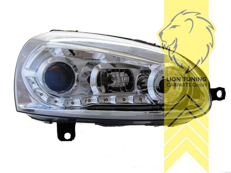 LT LED DRL Angel Eye Projector Headlights VW Golf 5 Limousine Variant chrome LHD