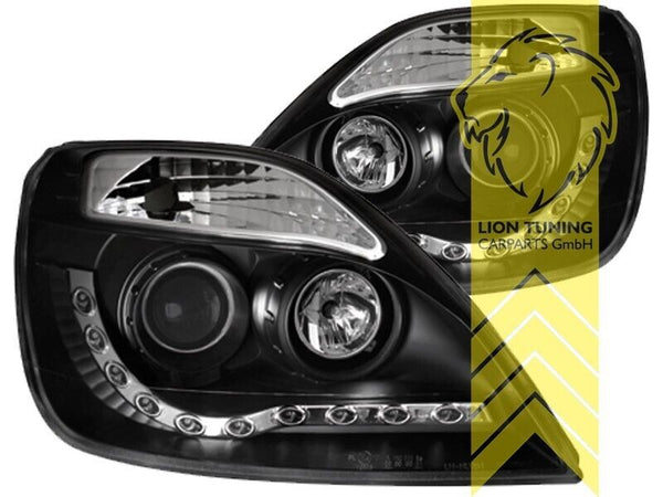 LT Pair LED DRL Lightbar Headlights Ford Fiesta 6 MK6 HH1 JD3 Black LHD