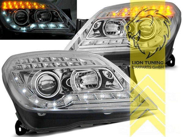 LT Pair LED DRL Angel Eye Headlights Opel Vauxhall Astra H 04-10 chrome LHD