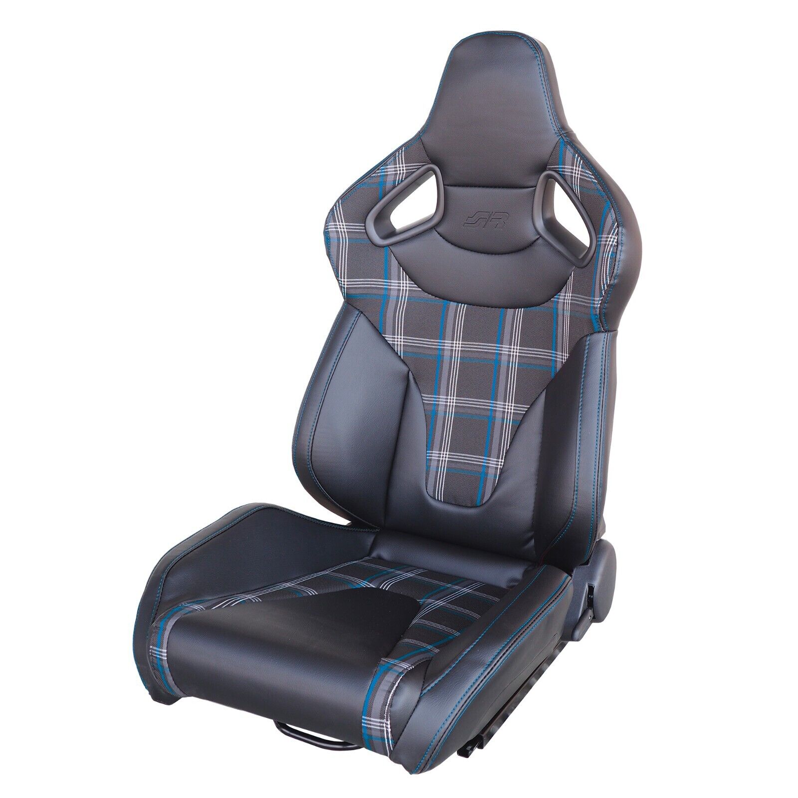 Simoni Racing Universal Plaid Check Tartan GTI x1 Bucket Seat Black & Blue