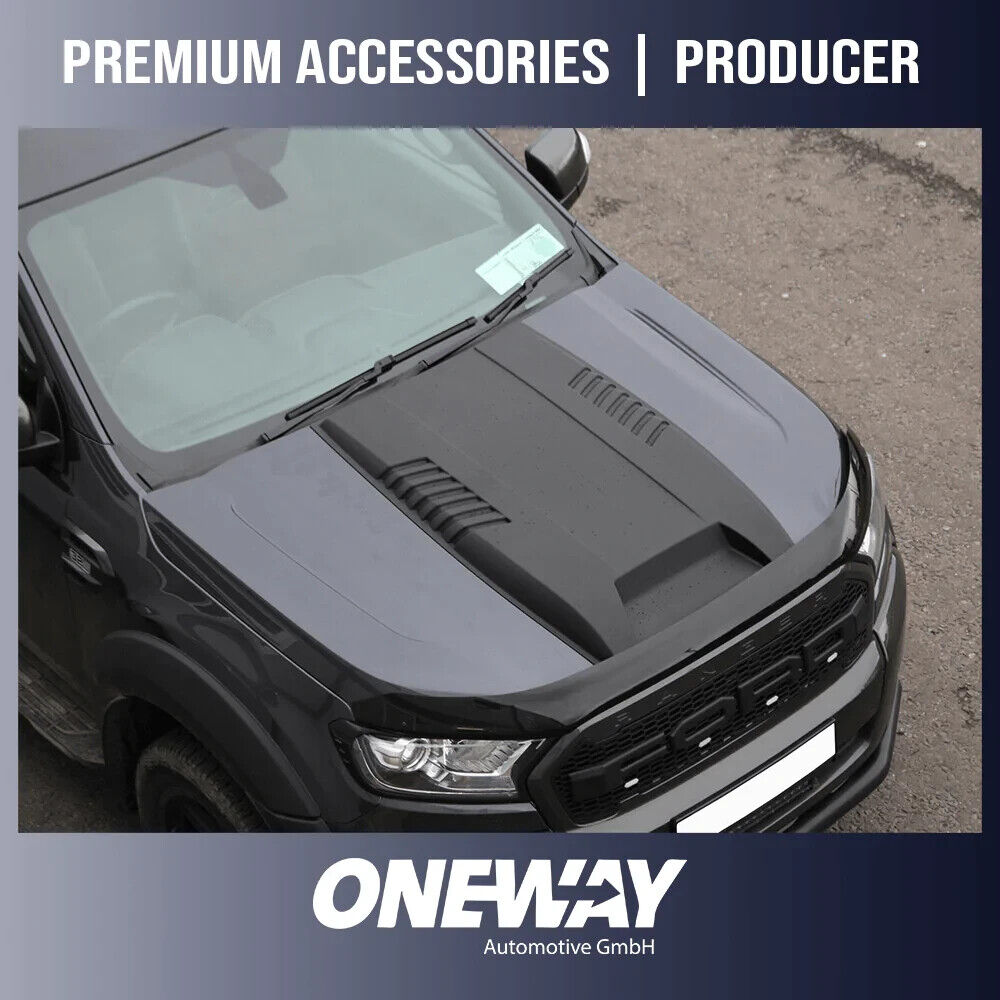 OW Bonnet Scoop Hood Vent FORD Ranger T7 T8 15-22 ABS Matt Black 3M Tape