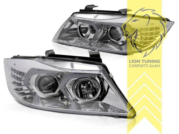 LT Pair LED DRL Lightbar Headlights BMW E90 Sedan E91 05-08 Touring chrome LHD