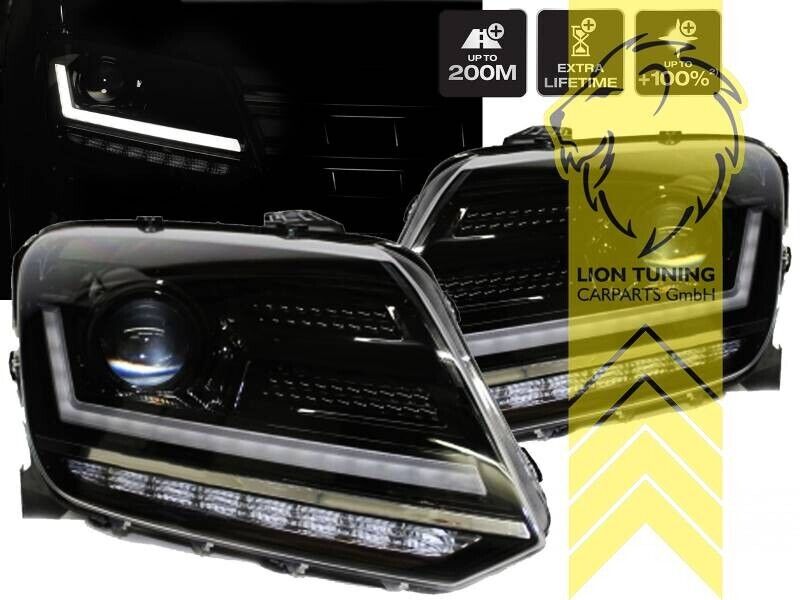 LT Pair OSRAM LED DRL Halo Lightbar Headlights VW Amarok 2H 10-20 black LHD