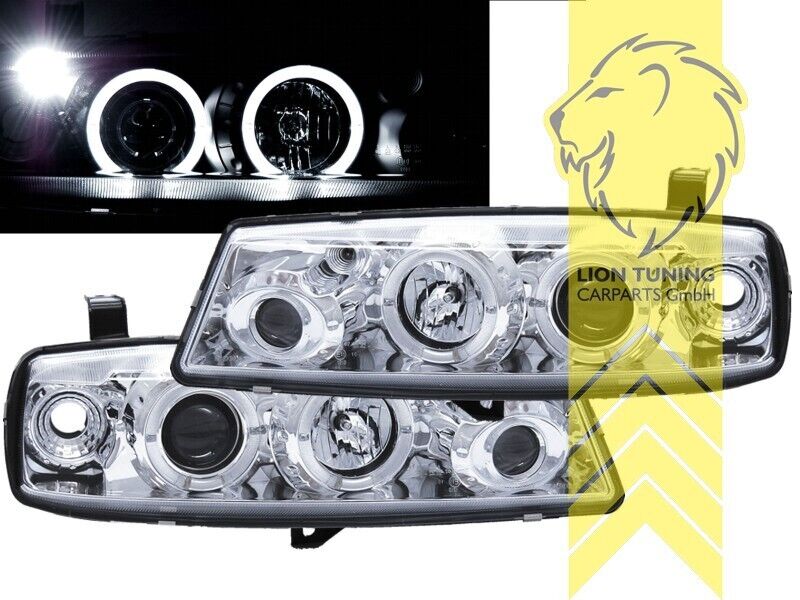 LT Pair LED DRL Lightbar Headlights Opel  Vauxhall Calibra A 1 89-97 Chrome LHD