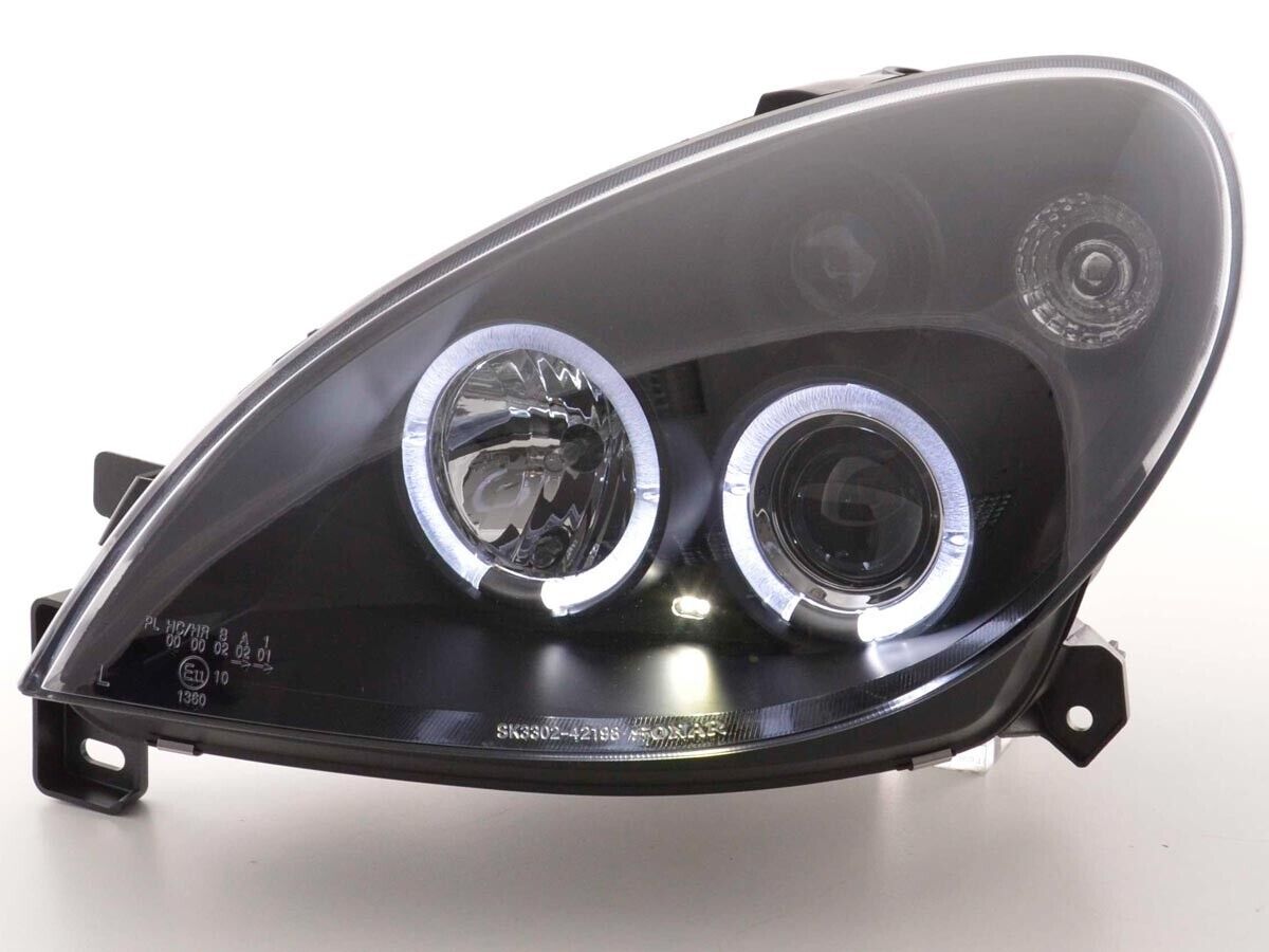 FK Pair LED DRL Halo Ring Angel Eye Headlights Citroen Xsara N7 00-05 Black LHD