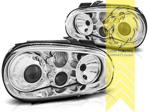 LT Pair Headlights Golf 4 1J 97-06 Limo Variant Cabrio R32 optics chrome LHD