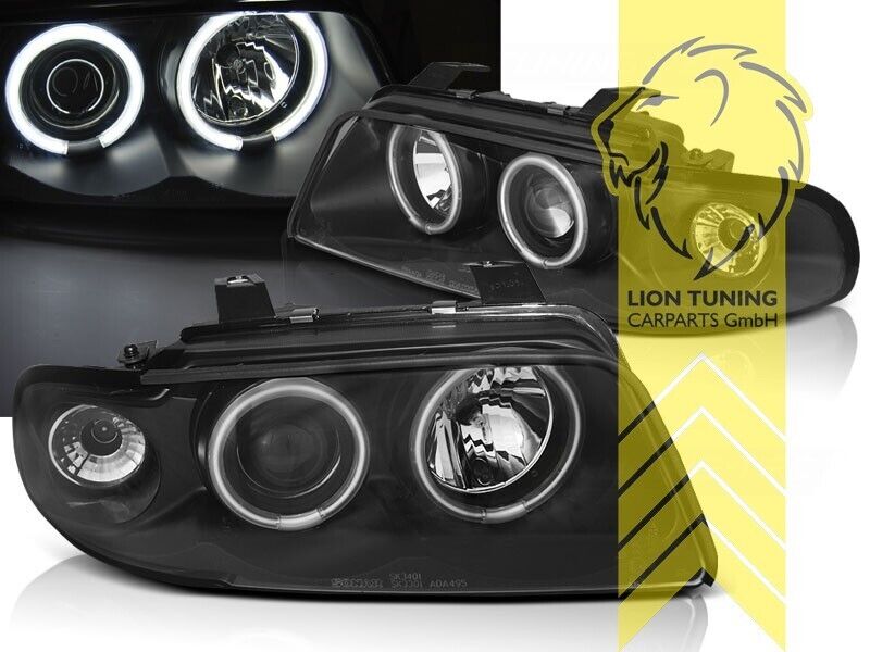 LT LED DRL Halo Ring Headlights Audi A4 B5 8D 94-98 Sedan Avant black LHD