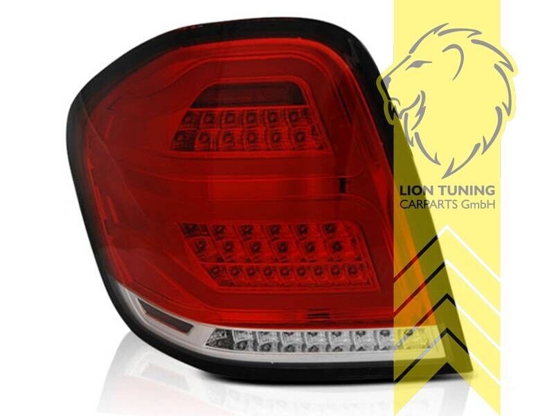 LT Pair LED DRL Lightbar Rear Tail Lights W164 ML M-Class 05-08 red clear LHD