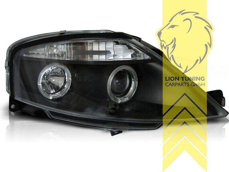 LT LED DRL Dual Halo Ring Headlights Citroen C3 black 02-09 LH