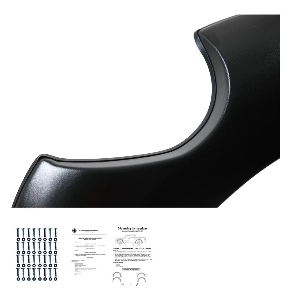 OW Fender Flares Wide Arch Kit D40 Facelift 2010-2014 ABE TUV Black ABS